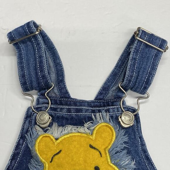 Vintage Disney Winnie the Pooh 100 Acre Collection Denim Overalls Sz 2T - Picture 3 of 14
